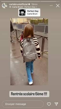 Carla Bruni a posté un aperçu de la rentrée scolaire de sa fille