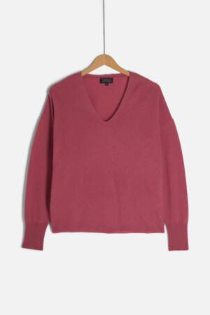 Pull col V en cachemire coupe loose, Caroll, 130€