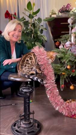 Marine Le Pen a également posté une vidéo en compagnie de... ses chats !