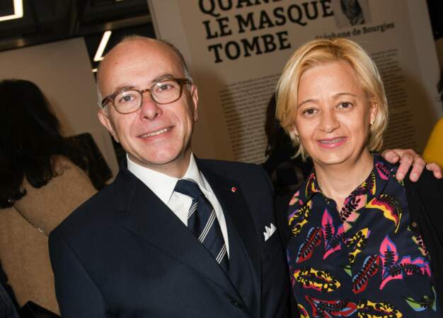 Bernard Cazeneuve et sa femme Véronique au vernissage d'une exposition de Stéphane de Bourgies à Paris, le 12 mars 2019