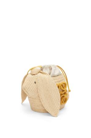 Bunny Bucket in raffia and calfskin, Loewe, 780€