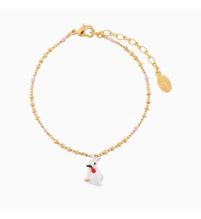 Bracelet pendentif lapin blanc, Les Néréides, 60€