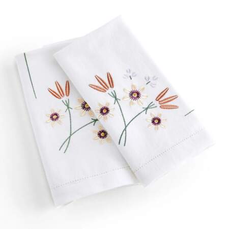 Lot de 2 serviettes de table coton/lin, Martha, La Redoute Intérieurs, 24.99€