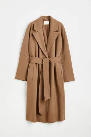 Manteau oversize avec ceinture à nouer, H&M, 59.99€ (au lieu de 79.99€)
