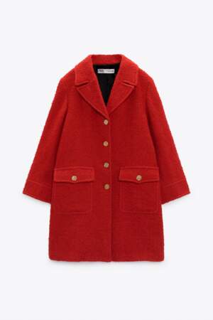 Manteau structuré avec laine, ZARA, 79.99€ (au lieu de 129€)
