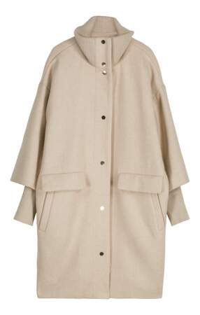Manteau en laine recyclée beige Magda, Maison 123, 290€