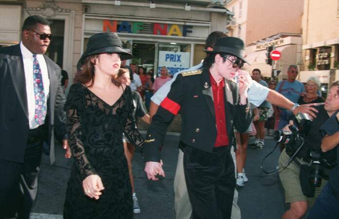 Lisa Marie Presley et Michael Jackson à Cannes, en 1994.