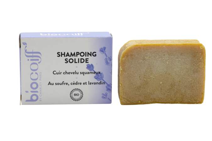Shampoing Solide certifié Bio au Soufre, au Cèdre et au Lavandin pour cheveux squameux, Biocoiff, 11,90€ sur biocoiff.com