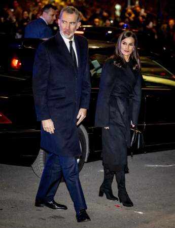 Le roi Felipe VI et la reine Letizia d'Espagne : arrivées au dîner la veille de la cérémonie à l'hôtel Grande Bretagne à Athènes