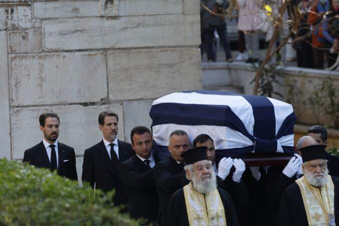 Le prince Pavlos (Paul) de Grèce - Arrivées aux obsèques du roi Constantin II de Grèce en la cathédrale métropolitaine d’Athènes le 16 janvier 2023