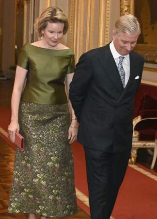Le roi Philippe et la reine Mathilde au Palais Royal de Bruxelles, le 12 janvier 2023.