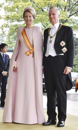 Mathilde et Philippe de Belgique assistent à l'intronisation de l'empereur Naruhito à Tokyo, le 22 octobre 2019