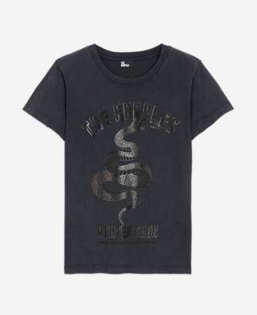 T-Shirt sérigraphié noir, The Kooples, 57€ (au lieu de 95€)