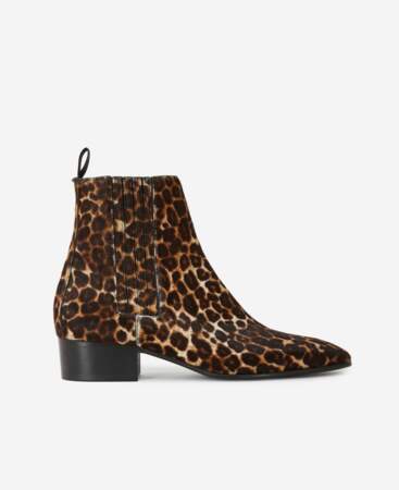 Boots en cuir léopard, The Kooples, 172,50€ (au lieu de 345€)