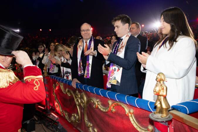 Le prince Albert II de Monaco, Louis Ducruet et sa femme Marie ont assisté au Festival International du Cirque de Monte-Carlo le 20 janvier