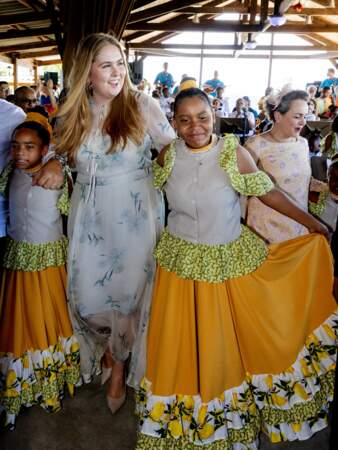 La princesse Amalia des Pays-Bas en visite à Bonaire, ce samedi 28 janvier.