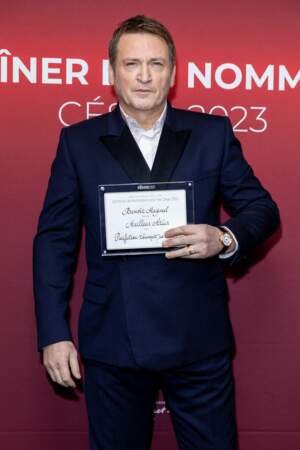 Benoît Magimel, nommé dans la catégorie meilleur acteur pour son rôle dans "Pacifiction - Tourment sur les îles" - au photocall du dîner des nommés aux César 2023 au Fouquet's à Paris, lundi 6 février.