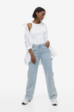 Jean cargo à rayures blanches, H&M, 40€