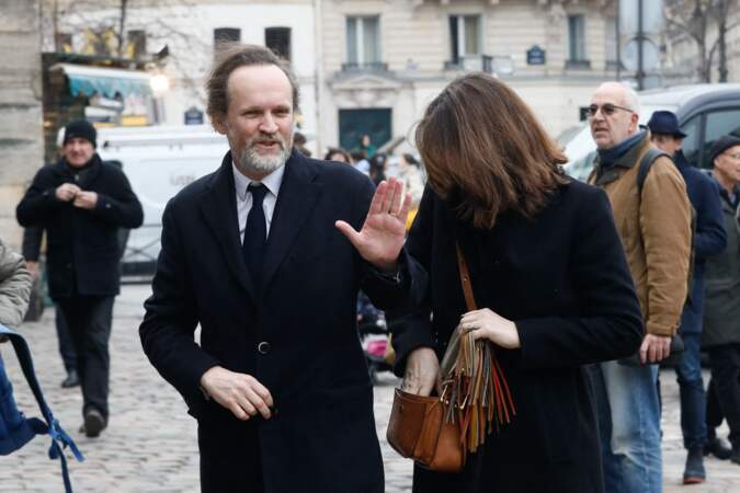 Le producteur de spectacles Jean-Marc Dumontet arrivant aux obsèques de Philippe Tesson en l'église Saint-Germain des-Prés de Paris, vendredi 10 février 2023. 
