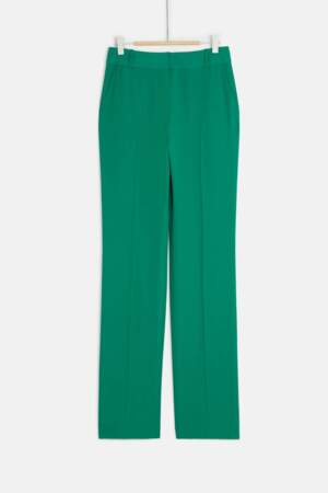 Pantalon clement vert emeraude, Caroll, 90€