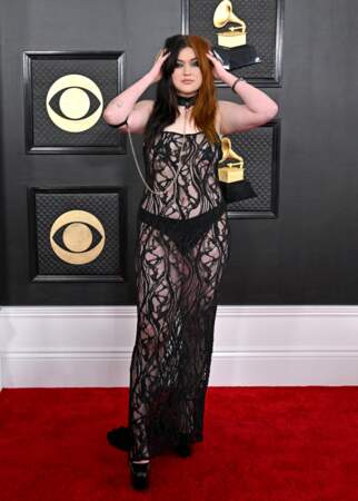 GAYLE, la chanteuse américaine est tendance avec une robe portée à même la peau aux "Grammy Awards" à Los Angeles, le février 2023