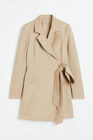 Robe blazer croisée en lin mélangé, H&M, 59,99€