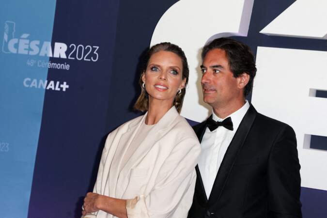 Sylvie Tellier et son mari Laurent Schenten lors de la 48ème cérémonie des César à l’Olympia à Paris, le 24 février 2023