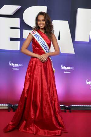Miss France 2023 assiste à la 48ème cérémonie des César à l'Olympia, le 24 février 2023