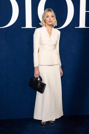 Elsa Hosk en front row du défilé Dior, le 28 février 2023 - prêt-à-porter automne-hiver 2023/2024