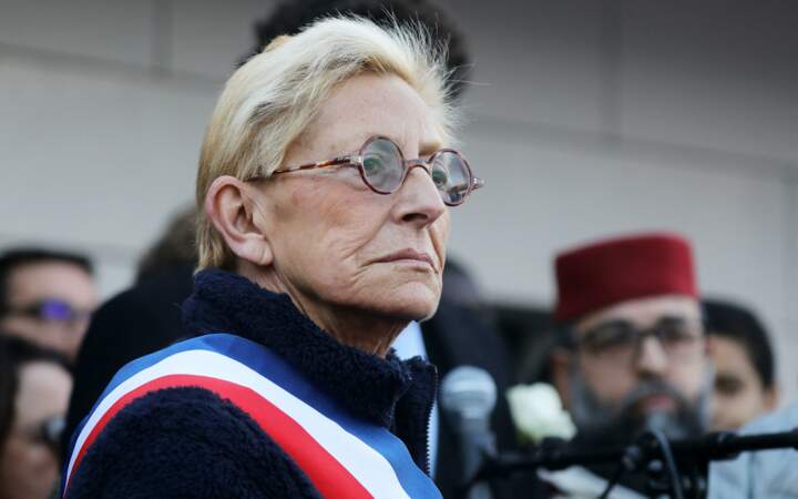Isabelle Balkany lors de la marche blanche pour la mémoire de Cédric Chouviat à Levallois-Perret, le 12 Janvier 2020