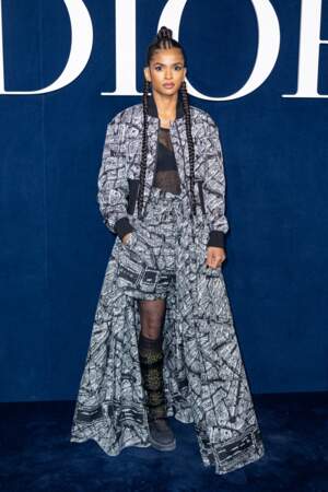 Liya Kebede en front row du défilé Dior, le 28 février 2023 - prêt-à-porter automne-hiver 2023/2024