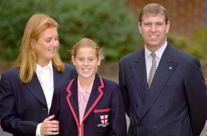Sarah Ferguson, la princesse Beatrice et le prince Andrew, le jour de la rentrée scolaire en 2000