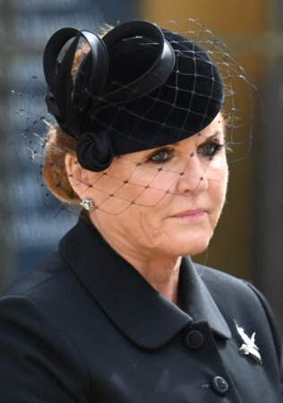 Sarah Ferguson, duchesse d'York  à l'Abbaye de Westminster pour les funérailles d'Etat de la reine Elizabeth II d'Angleterre le 19 septembre 2022.