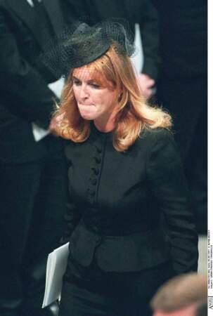 Sarah Ferguson aux funérailles de la princesse Diana en 1997.
