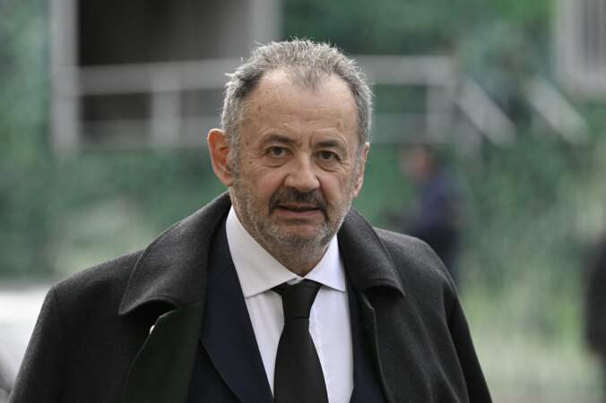 Guillaume Sarkozy a assisté aux obsèques de son père, Päl Sarkozy de Nagy Bocsa, à Neuilly sur Seine, le 9 mars 2023.