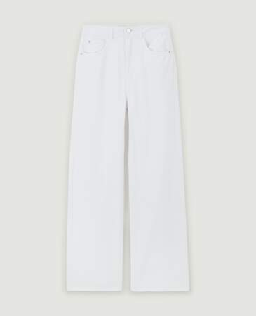 Jean large uni blanc, Pimkie, 32,99€