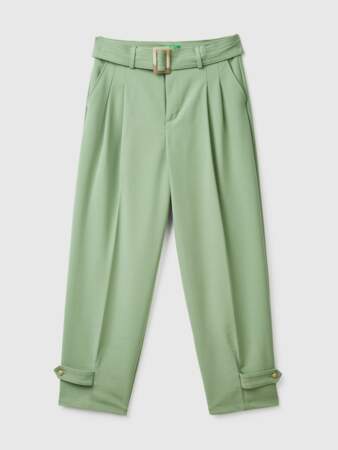 Pantalon taille haute avec ceinture, United Colors of Benetton, 79,95€