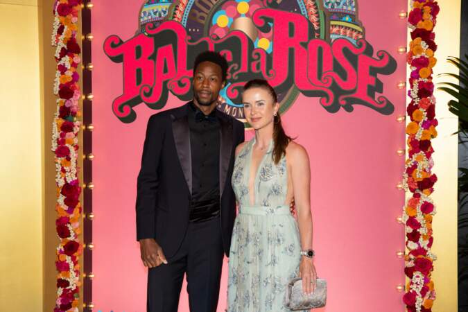 Gaël Monfils et sa femme Elina Svitolina au Bal de la Rose 2023 sur le thème "Bollywood" à la salle des étoiles à Monaco