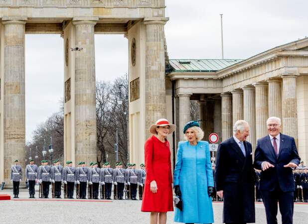 Le roi Charles III d'Angleterre et la reine consort Camilla Parker Bowles sont arrivés à Berlin pour leur premier voyage officiel, le 29 mars 2023