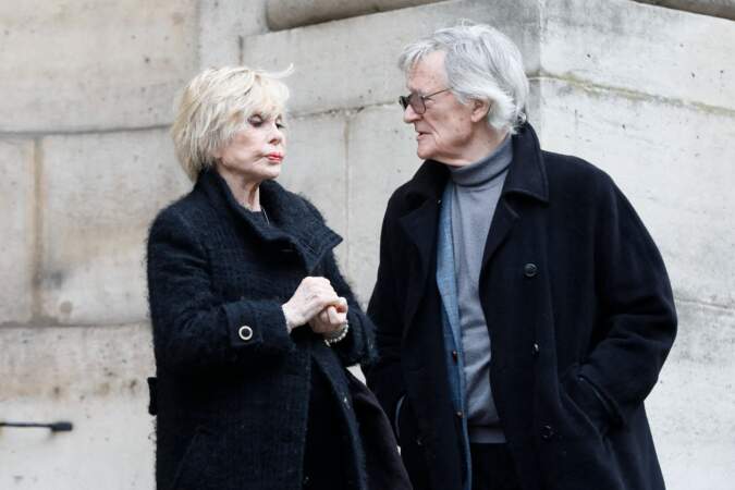 Sophie Darel et son compagnon Jacques Anaclet ont assisté aux obsèques de Marion Game en l'église Saint Roch à Paris, le 31 mars 2023. 