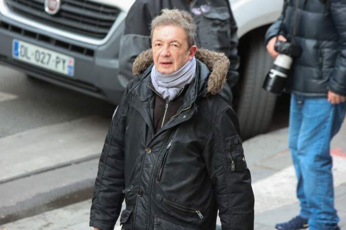 Frédéric Bouraly à son arrivée aux obsèques de son ex-partenaire de tournage, Marion Game, à Paris, le vendredi 31 mars.