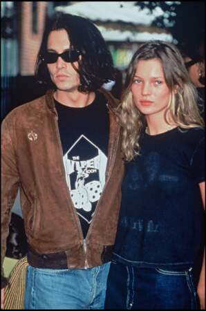 Kate Moss et Johnny Depp à New York en 1994