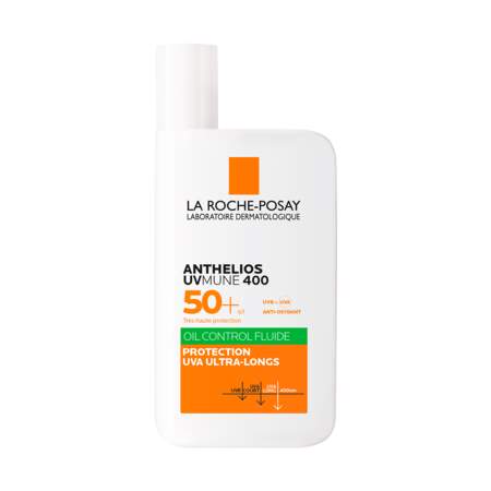 Antelios UVMUNE 400 Oil Control Fluide SPF50+, La Roche-Posay, 17,70€ les 50ml en pharmacies et parapharmacies