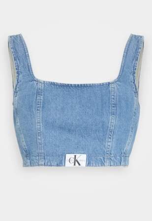 Top corset en denim, Calvin Klein Jeans, 80€