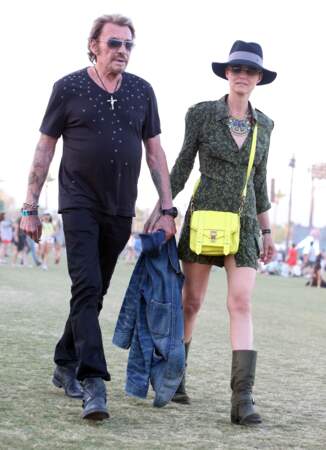 Johnny et Laeticia Hallyday assistent ensemble au Festival Coachella en 2013