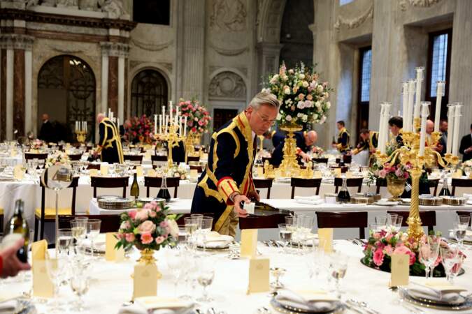 Le roi Willem Alexander des Pays-Bas et la reine Maxima ont opté pour un menu mettant en avant la gastronomie et les spécialités néerlandaises pour le dîner d'État organisé au palais royal d'Amsterdam, le 11 avril 2023