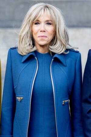Brigitte Macron porte à merveille le bleu au Palais Royal à Amsterdam, le 11 avril 2023