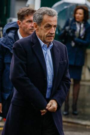 Nicolas Sarkozy aux obsèques de l'avocat Hervé Temime au cimetière du Montparnasse à Paris
