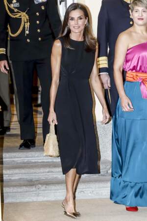 02430516 - Le roi Felipe VI et la reine Letizia d'Espagne lors d'un dîner au palais El Pardo à Madrid, en l'honneur du président de Colombie Gustavo Petro et sa femme Veronica Alcocer