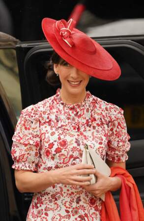 Samantha Cameron arrive à la cérémonie de couronnement du roi d'Angleterre à l'abbaye de Westminster de Londres